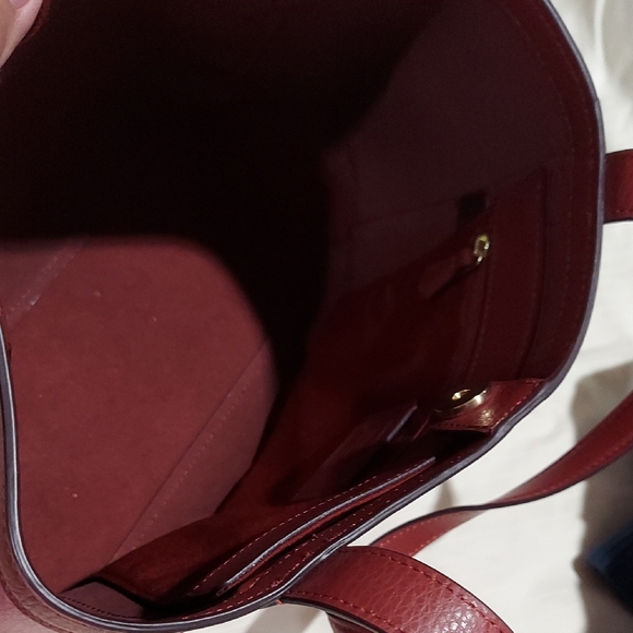 Coach Red Leather Tote Bag - Picture 4 of 5